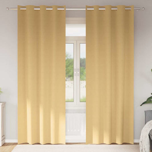 Blackout Curtains with Curtains Beige Polyester
