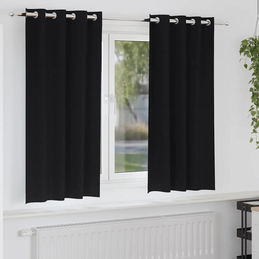 Blackout Curtains with Curtains Black Polyester