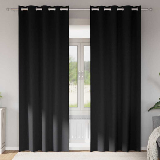 Blackout Curtains with Curtains Black Polyester