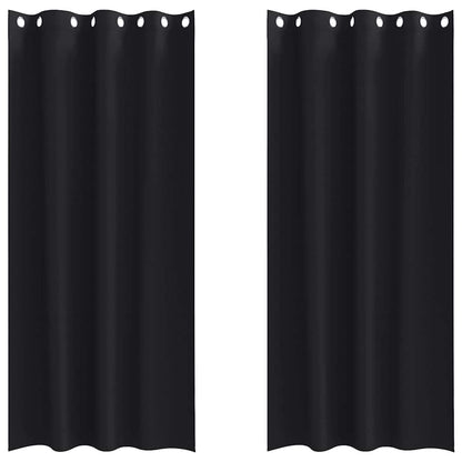 Blackout Curtains with Curtains Black Polyester