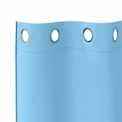 Blackout Curtains with Curtains Light Blue Polyester