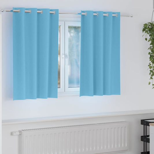 Blackout Curtains with Curtains Light Blue Polyester