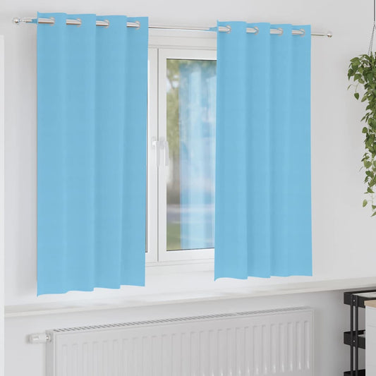 Blackout Curtains with Curtains Light Blue Polyester