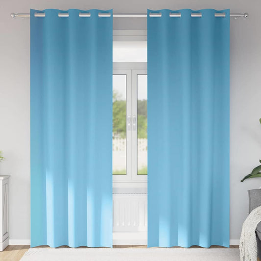 Blackout Curtains with Curtains Light Blue Polyester