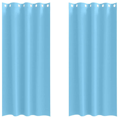 Blackout Curtains with Curtains Light Blue Polyester