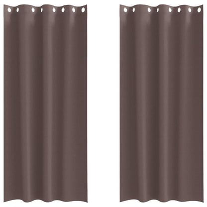 Blackout Curtains with Curtains Dark Brown Polyester