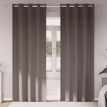 Blackout Curtains with Curtains Dark Brown Polyester