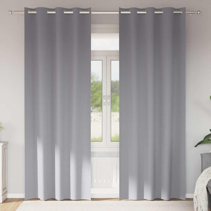 Blackout Curtains with Curtains Light Grey Polyester