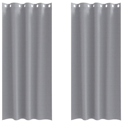 Blackout Curtains with Curtains Light Grey Polyester
