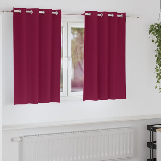 Blackout Curtains with Curtains Wine Red Polyester