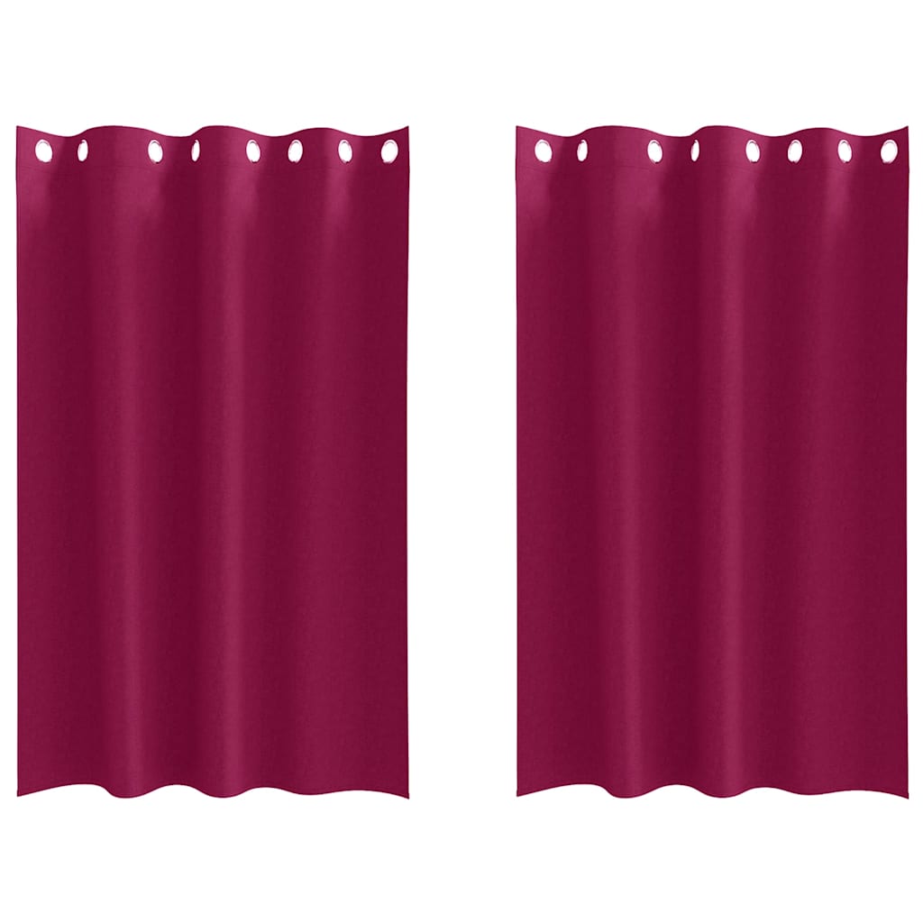 Blackout Curtains with Curtains Wine Red Polyester