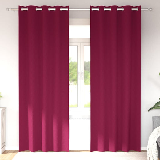 Blackout Curtains with Curtains Wine Red Polyester