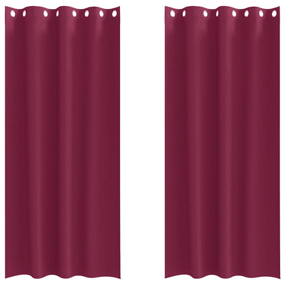 Blackout Curtains with Curtains Wine Red Polyester