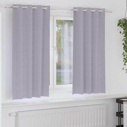 Blackout Curtains with Curtains Metal Grey Polyester
