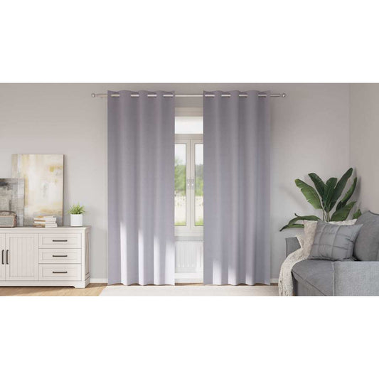 Blackout Curtains with Curtains Metal Grey Polyester
