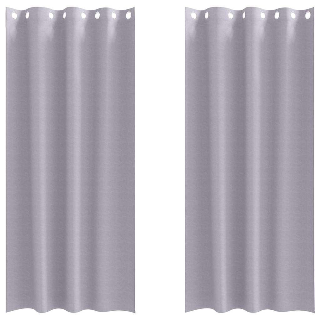 Blackout Curtains with Curtains Metal Grey Polyester