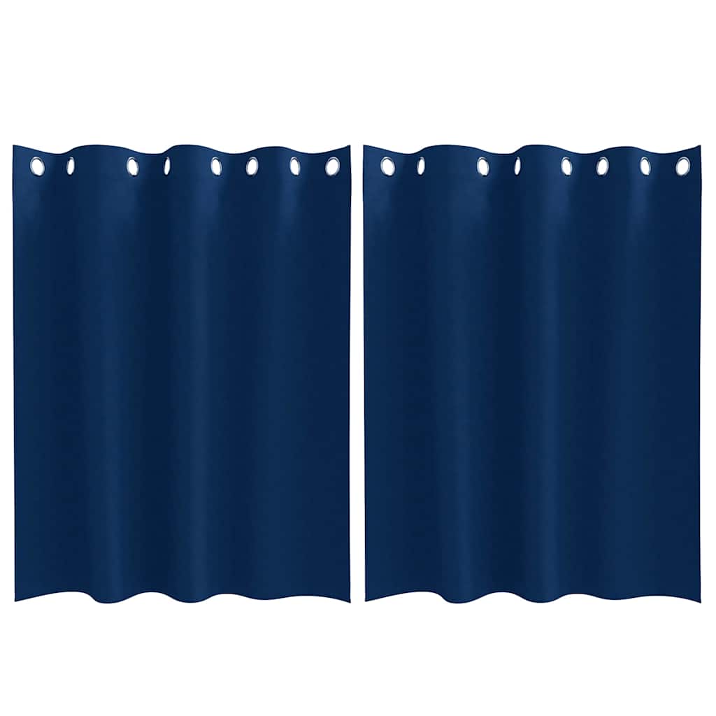 Blackout Curtains with Curtains Dark Blue Polyester