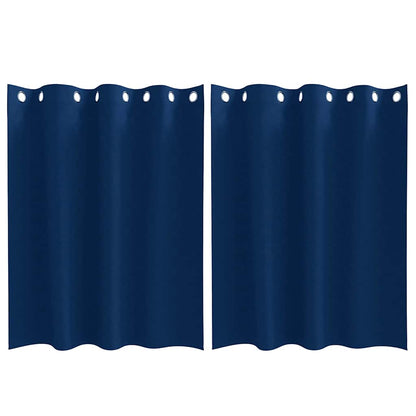 Blackout Curtains with Curtains Dark Blue Polyester