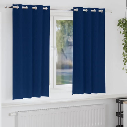 Blackout Curtains with Curtains Dark Blue Polyester