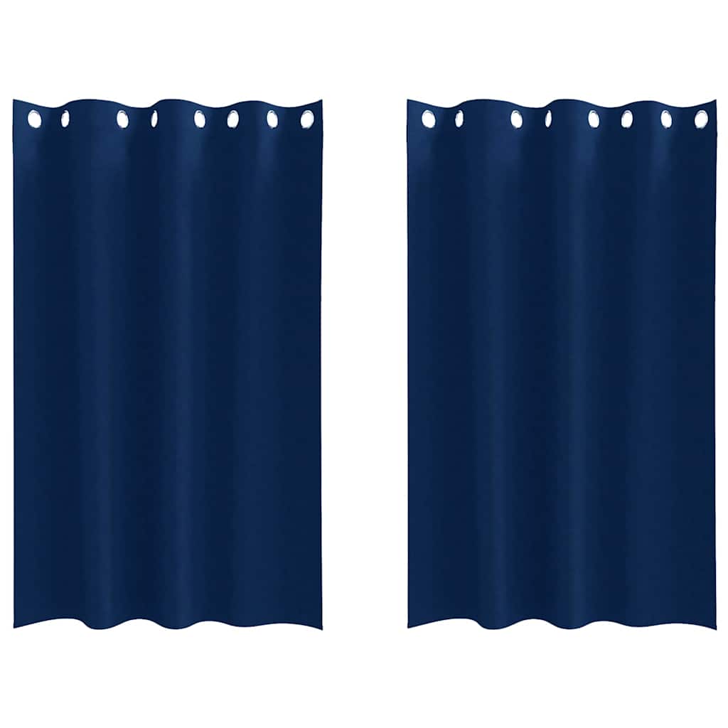 Blackout Curtains with Curtains Dark Blue Polyester