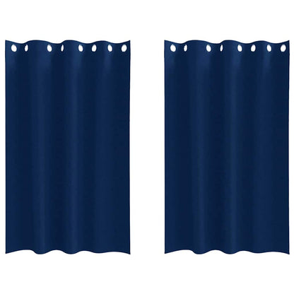 Blackout Curtains with Curtains Dark Blue Polyester
