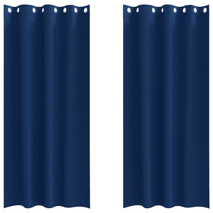 Blackout Curtains with Curtains Dark Blue Polyester