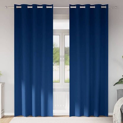 Blackout Curtains with Curtains Dark Blue Polyester
