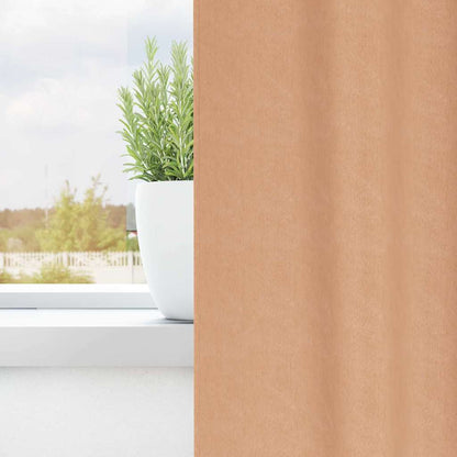 Blackout Curtains with Curtains Light Brown Polyester