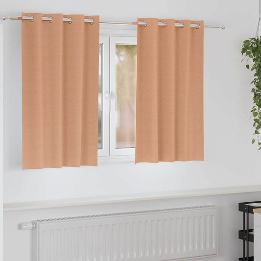 Blackout Curtains with Curtains Light Brown Polyester
