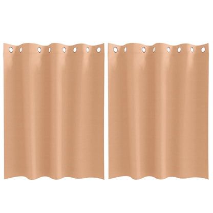 Blackout Curtains with Curtains Light Brown Polyester
