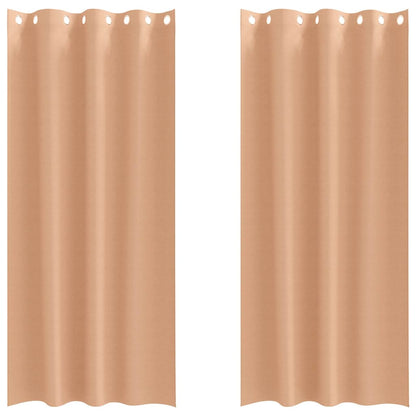 Blackout Curtains with Curtains Light Brown Polyester