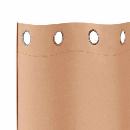 Blackout Curtains with Curtains Light Brown Polyester