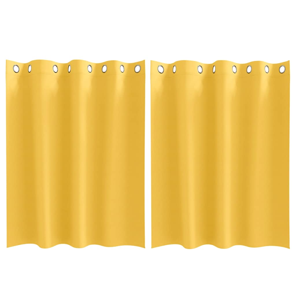 Blackout Curtains with Curtains Mustard Yellow Polyester