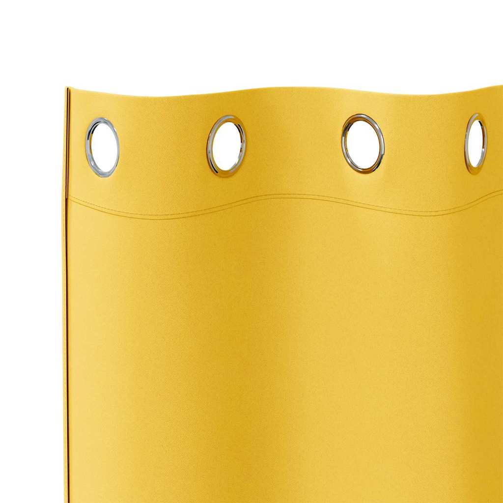 Blackout Curtains with Curtains Mustard Yellow Polyester