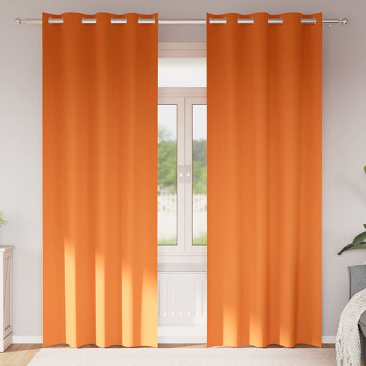 Blackout Curtains with Curtains Bright Orange Polyester