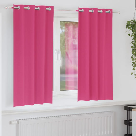 Blackout Curtains with Curtains Bright Pink Polyester