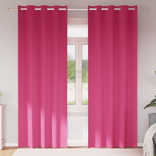 Blackout Curtains with Curtains Bright Pink Polyester