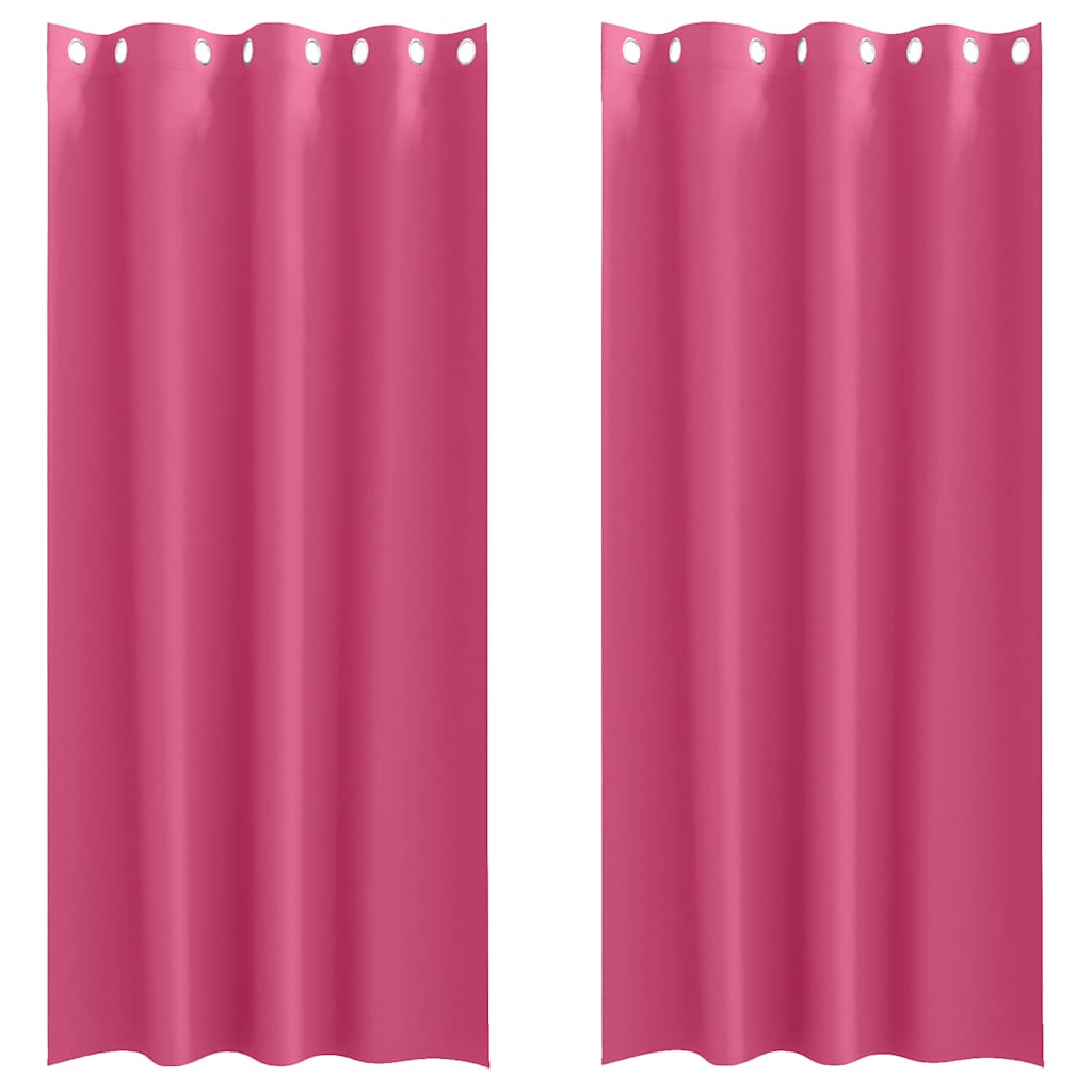 Blackout Curtains with Curtains Bright Pink Polyester