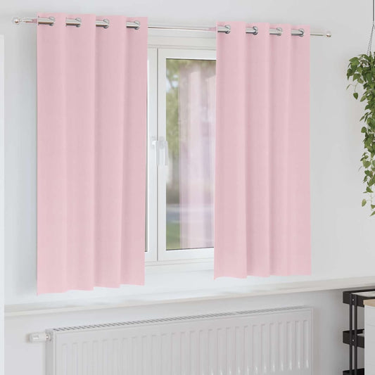 Curtains with Curtains 2 pcs Baby pink Polyester