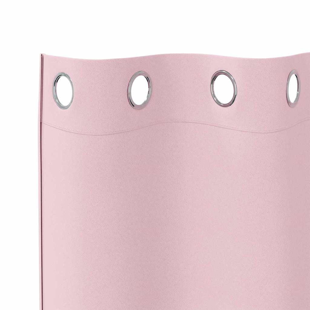 Blackout Curtains with Rings 2 pcs Baby Pink 225 x 140 cm