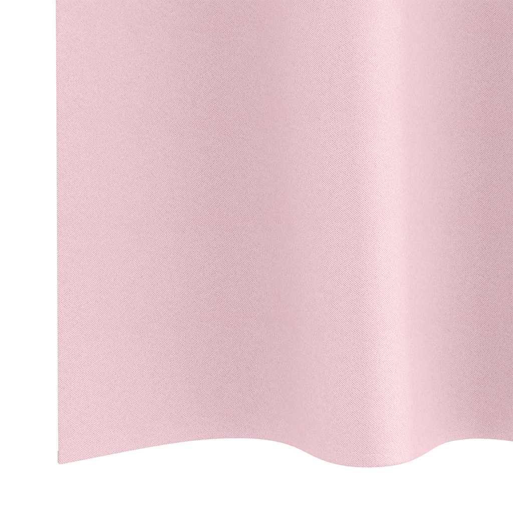 Blackout Curtains with Rings 2 pcs Baby Pink 225 x 140 cm