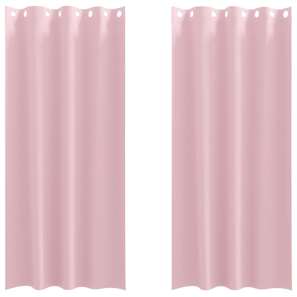 Blackout Curtains with Rings 2 pcs Baby Pink 225 x 140 cm