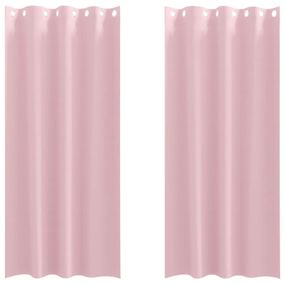 Blackout Curtains with Rings 2 pcs Baby Pink 225 x 140 cm