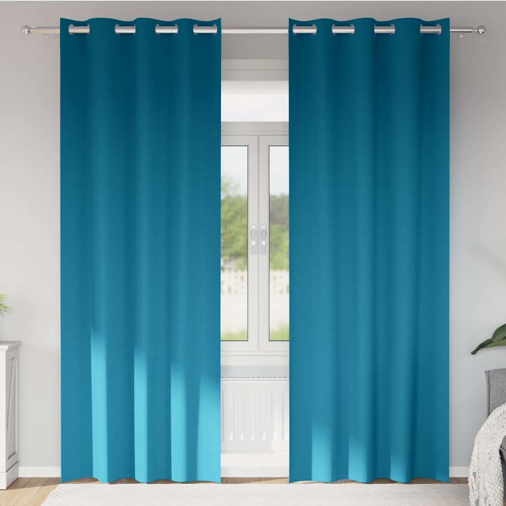 Blackout Curtains with Curtains Turquoise Polyester
