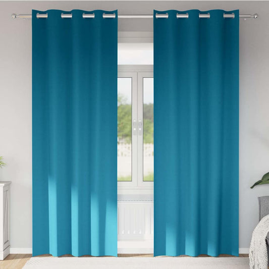 Blackout Curtains with Curtains Turquoise Polyester