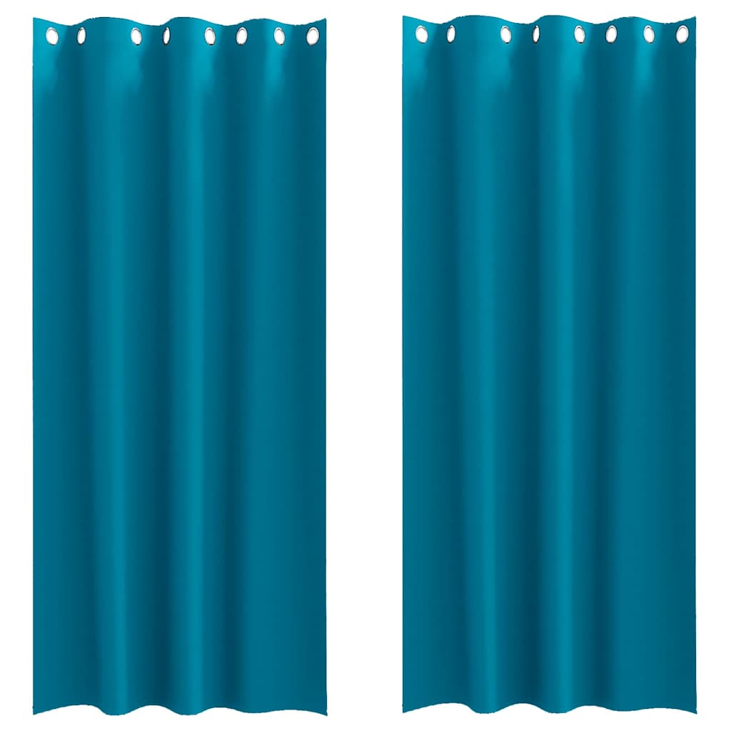 Blackout Curtains with Curtains Turquoise Polyester
