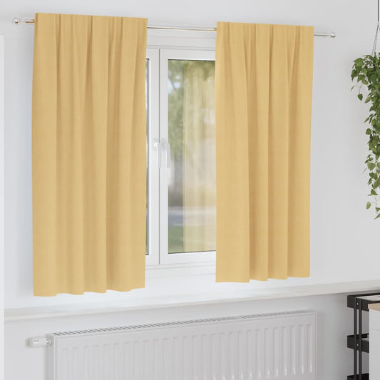 Blackout Curtains with Curtains Beige Polyester