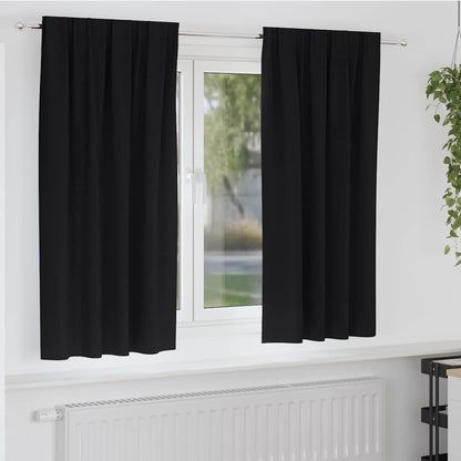 Blackout Curtains with Curtains Black Polyester