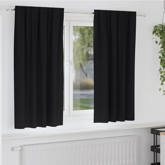 Blackout Curtains with Curtains Black Polyester