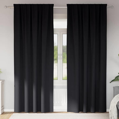 Blackout Curtains with Curtains Black Polyester